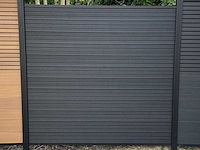 10x triple rhombus zwart composiet schutting inclusief tuinpalen (18,7 mtr) - afbeelding 4 van  11