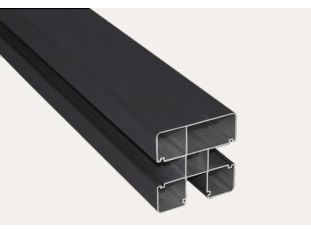 10x triple rhombus zwart composiet schutting inclusief tuinpalen (18,7 mtr) - afbeelding 10 van  11