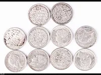 10x zilveren munten koningin wilhelmina