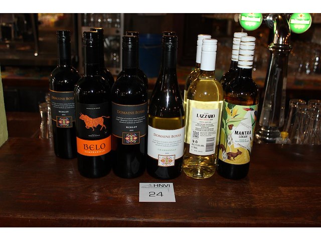 11 diverse wijnen rood en wit. - afbeelding 1 van  2