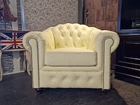 1+1 zits chesterfield, melbourne, creme - afbeelding 1 van  10