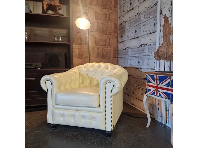 1+1 zits chesterfield, melbourne, creme - afbeelding 2 van  10