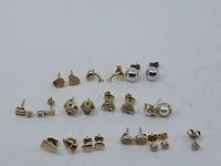 11x paar gouden oorstekers, 14 karaats - afbeelding 3 van  11