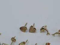 11x paar gouden oorstekers, 14 karaats - afbeelding 4 van  11