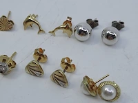 11x paar gouden oorstekers, 14 karaats - afbeelding 7 van  11