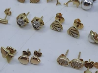 11x paar gouden oorstekers, 14 karaats - afbeelding 10 van  11