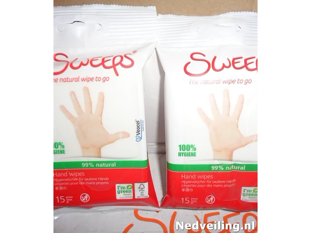 12 pakjes met 15 stuks handwipes vochtige doekjes - afbeelding 1 van  3