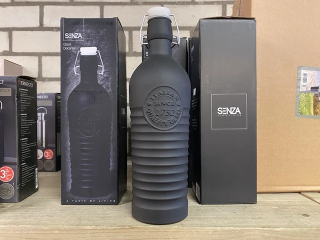 12 stuks senza glazen waterfles/ decanter, zwart - afbeelding 2 van  2