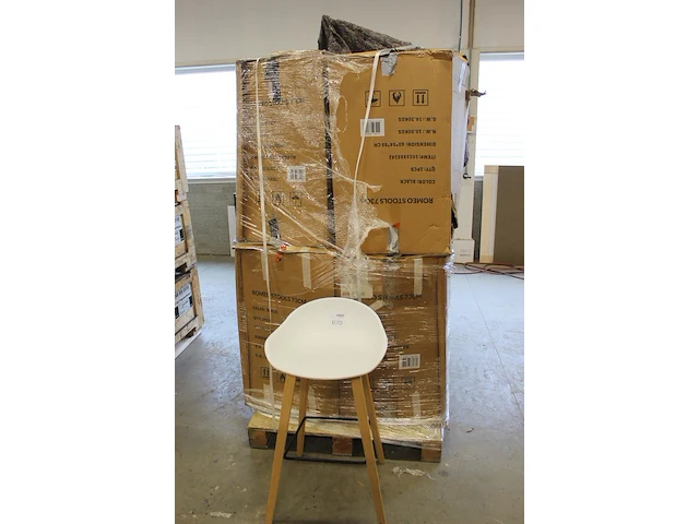 12 witte barkrukken romeostools met hoogte 73 cm. - afbeelding 2 van  5