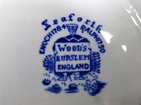 12 wood's burslem england porseleinen gebakschotel - afbeelding 4 van  5