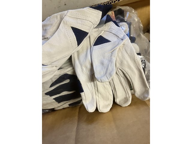 12 x tuinhandschoen maat 10 met leer en stof super mooie - afbeelding 5 van  9