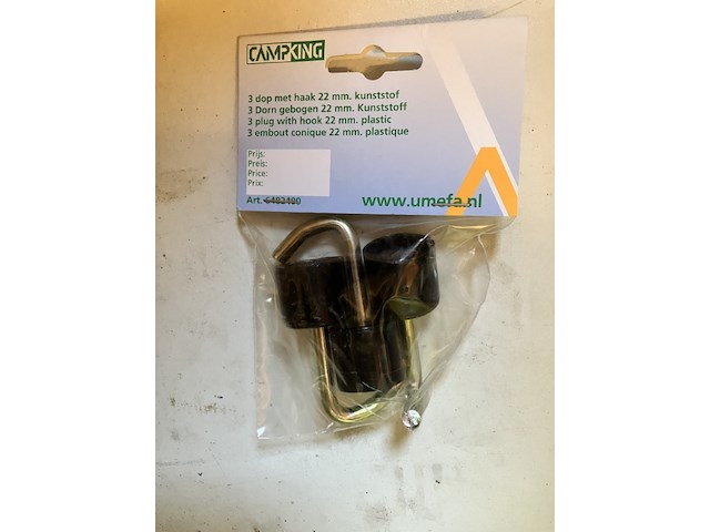 12 x zakje dop met haak 3 stuks in een zakje campking - afbeelding 3 van  5