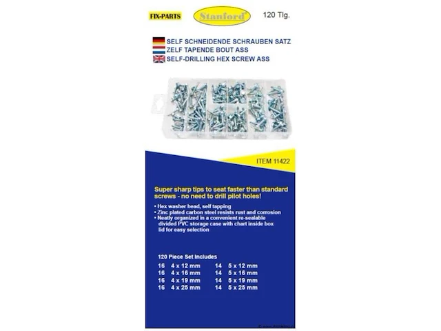 120delige set zelftappende schroeven - afbeelding 2 van  2