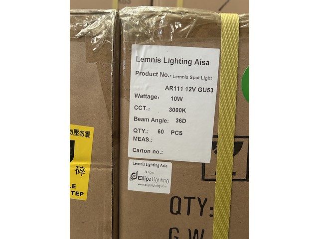 120x spot light ar111 10w 3000k cri >90 lemnis lighting - afbeelding 2 van  3