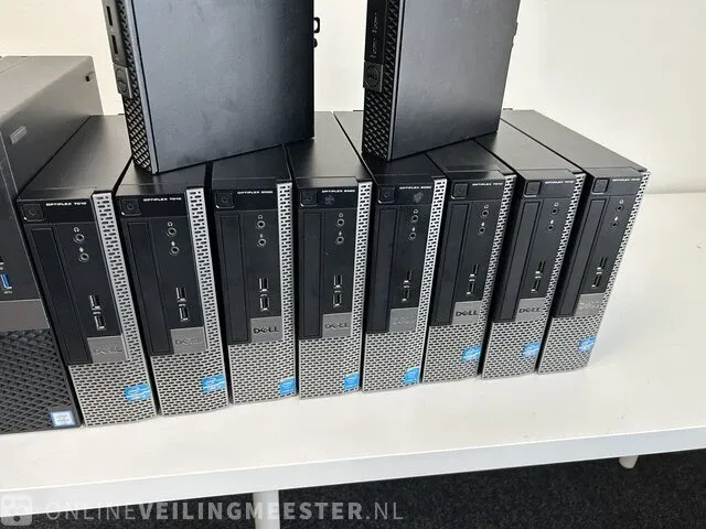 12x computer dell , optiplex pc's, zwart - afbeelding 7 van  8