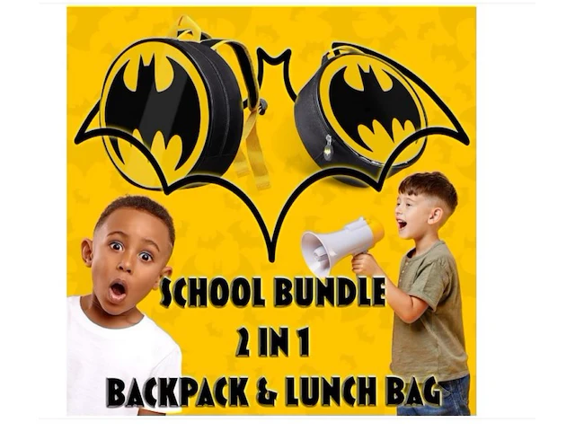 12x dc comics batman backpack - school bag and lunch bag - afbeelding 5 van  9