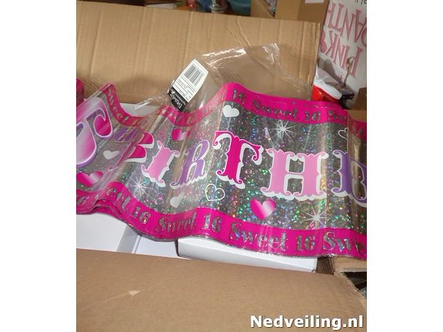 12x grote sweet 16 banner 3 meter lang - afbeelding 1 van  3