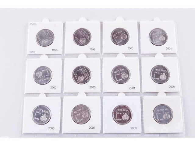 12x munten 1 florin aruba - afbeelding 1 van  10
