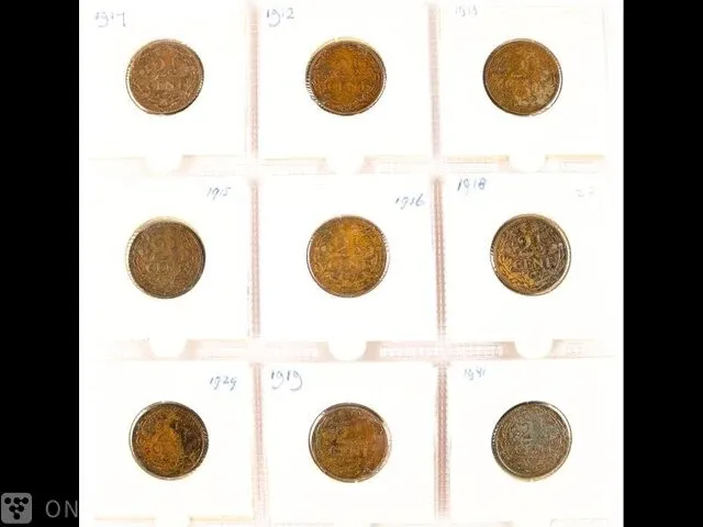 12x munten koningin wilhelmina 1912-1941 - afbeelding 1 van  2