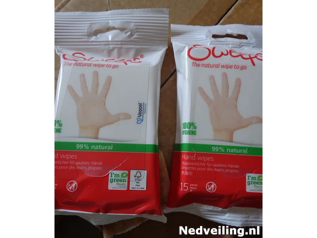 12x pakje met 15 handwipes sweeps - afbeelding 1 van  3