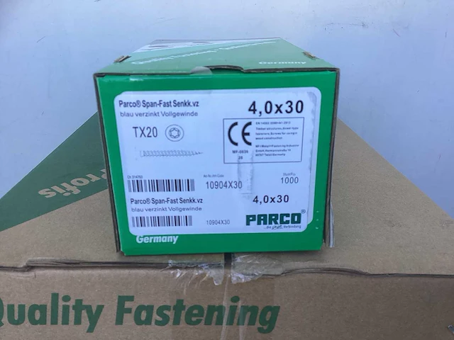 (12x) parco® spaanplaatschroeven 4,0 x 30 mm span-fast blauw verzinkt - tx20 (12000 stuks) - afbeelding 2 van  2