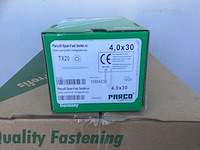 (12x) parco® spaanplaatschroeven 4,0 x 30 mm span-fast blauw verzinkt - tx20 (12000 stuks) - afbeelding 2 van  2
