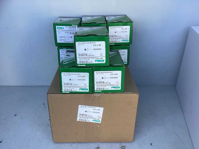 12x parco® spaanplaatschroeven 5,0 x 80mm span-fast blauw verzinkt deeldraad - tx25 (1200 stuks) - afbeelding 1 van  2