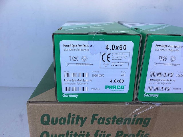 (12x) parco® span-fast | 1090t | 4,0 x 60mm | blau-verzinkt | teilgewinde | tx (2400 stuks) - afbeelding 2 van  2