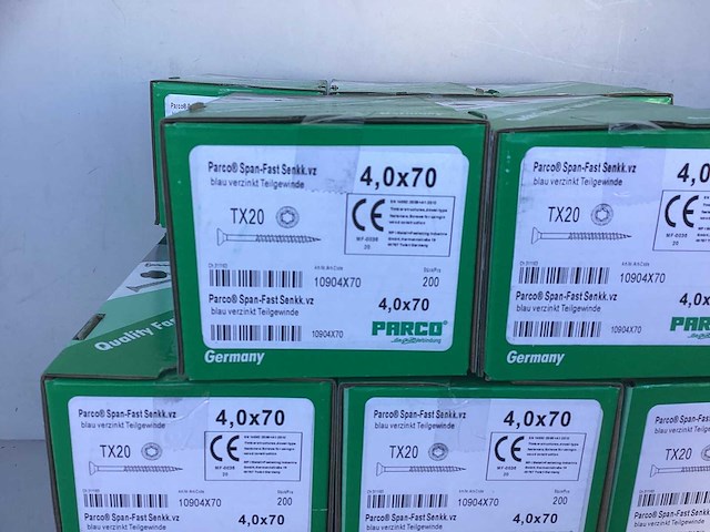 (12x) parco® span-fast | 1090t | 4,0 x 70mm | blau-verzinkt | teilgewinde | tx (2400 stuks) - afbeelding 2 van  2