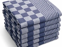 12x prof horeca theedoek 100% katoen 70x50cm - blauw - afbeelding 1 van  1