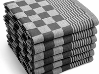 12x prof horeca theedoek 100% katoen 70x50cm - zwart - afbeelding 1 van  1