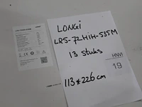 13 zonnepanelen longi lr5-72hih-535m. afmeting 113x226 cm. - afbeelding 3 van  3