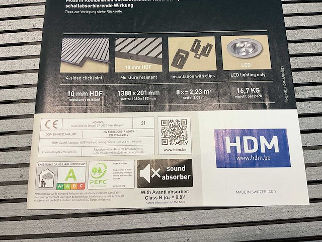 13,3m² hdm akoestische wandpanelen - betongrijs - 138,8x20,1 cm - afbeelding 6 van  8