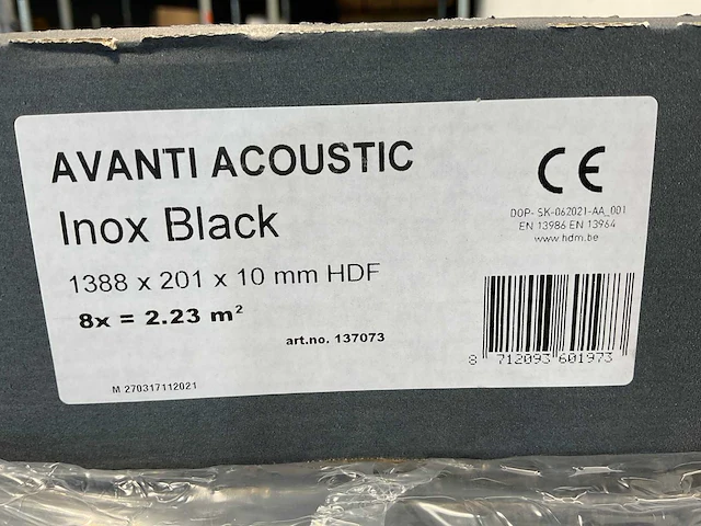 13,3m² hdm akoestische wandpanelen - inox black - 138,8x20,1 cm - afbeelding 7 van  8