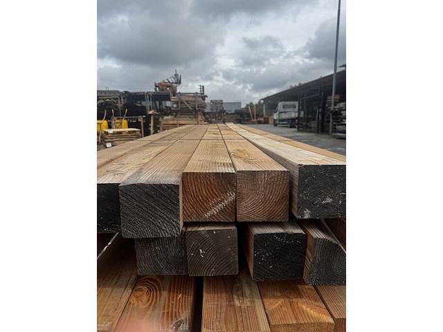 13x 400 cm , 1x 300 cm douglas paal |geschaafd , 14 x 14 x 400 cm - afbeelding 2 van  3