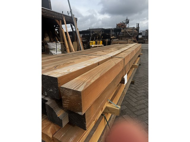 13x 400 cm , 1x 300 cm douglas paal |geschaafd , 14 x 14 x 400 cm - afbeelding 3 van  3