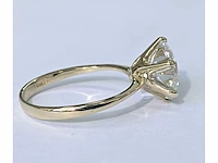 14 karaat geel gouden ring met 3,72 crt. diamant f vs1 igi gecertificeerd - afbeelding 5 van  7