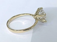 14 karaat geel gouden ring met 3,72 crt. diamant f vs1 igi gecertificeerd - afbeelding 3 van  7