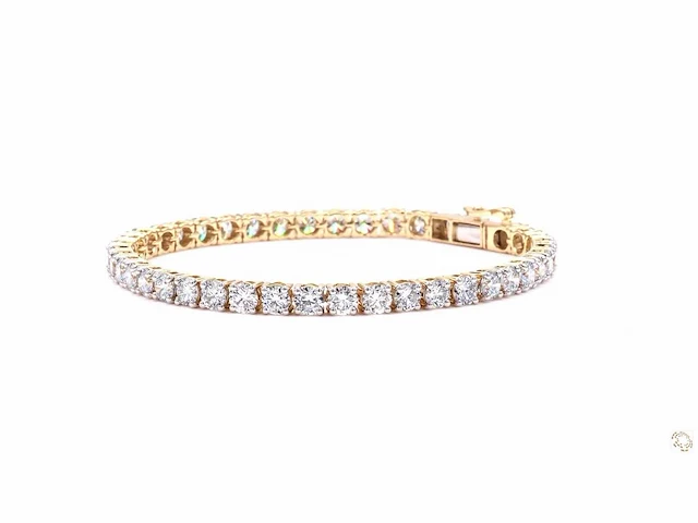 14 karaat geelgouden armband met 10,34 crt. diamant - afbeelding 7 van  8