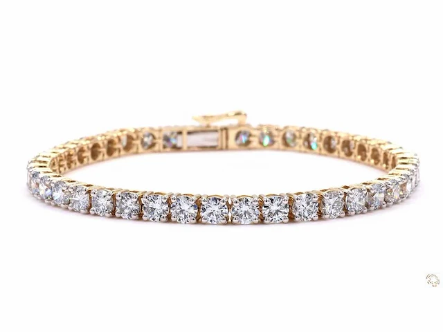 14 karaat geelgouden armband met 10,34 crt. diamant - afbeelding 8 van  8