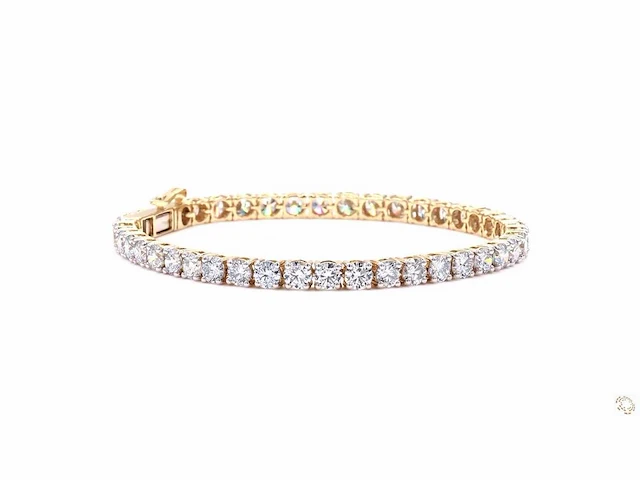 14 karaat geelgouden armband met 10,34 crt. diamant - afbeelding 1 van  8