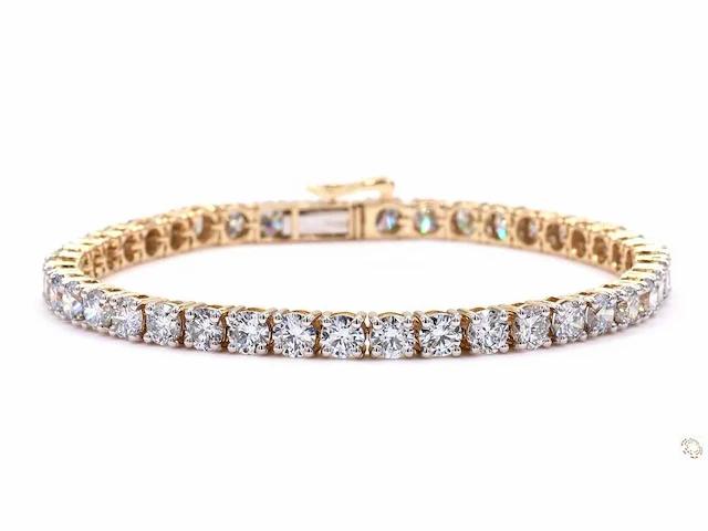 14 karaat geelgouden armband met 10,34 crt. diamant - afbeelding 4 van  8