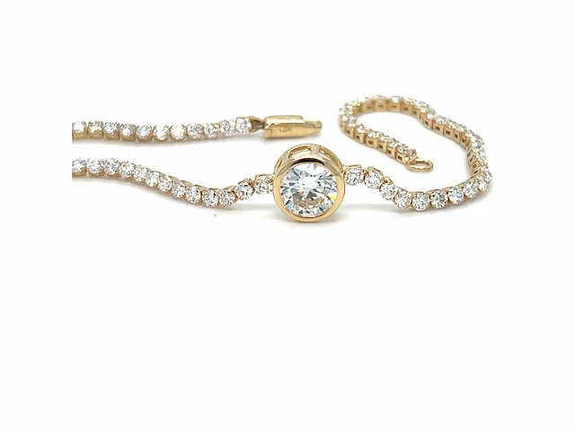 14 karaat geelgouden armband met 3,09 crt. diamant - afbeelding 1 van  6