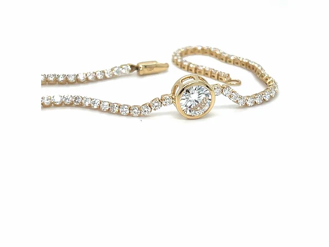 14 karaat geelgouden armband met 3,09 crt. diamant - afbeelding 3 van  6