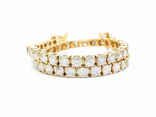 14 karaat geelgouden armband met 5,30 crt. diamant - afbeelding 3 van  6
