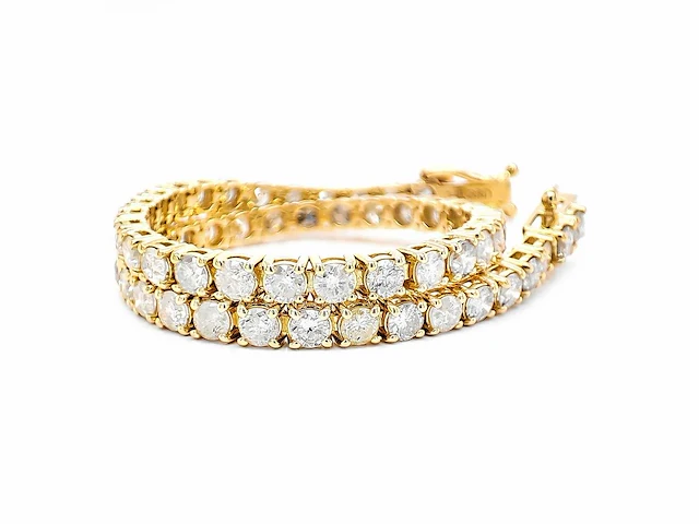 14 karaat geelgouden armband met 5,30 crt. diamant - afbeelding 4 van  6