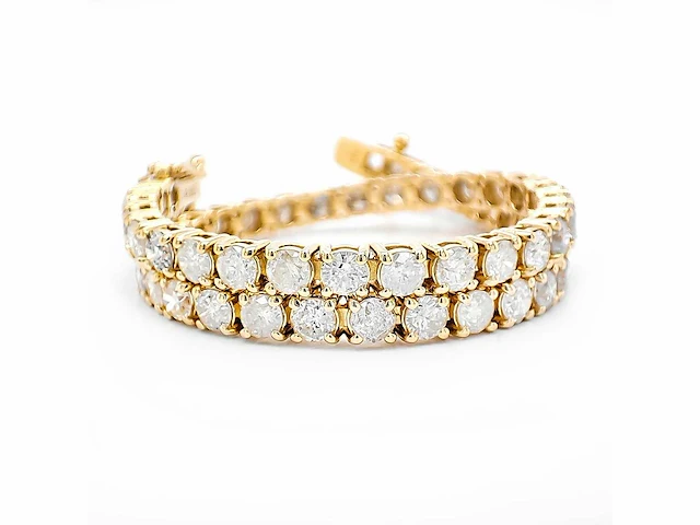 14 karaat geelgouden armband met 5,30 crt. diamant - afbeelding 5 van  6