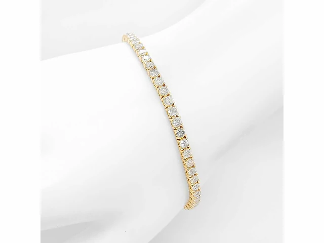 14 karaat geelgouden armband met 5,30 crt. diamant - afbeelding 6 van  6
