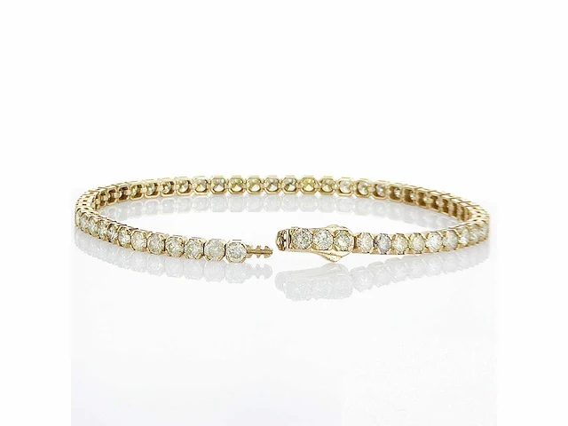 14 karaat geelgouden armband met 5,63 crt. natuurlijke diamant - afbeelding 4 van  6