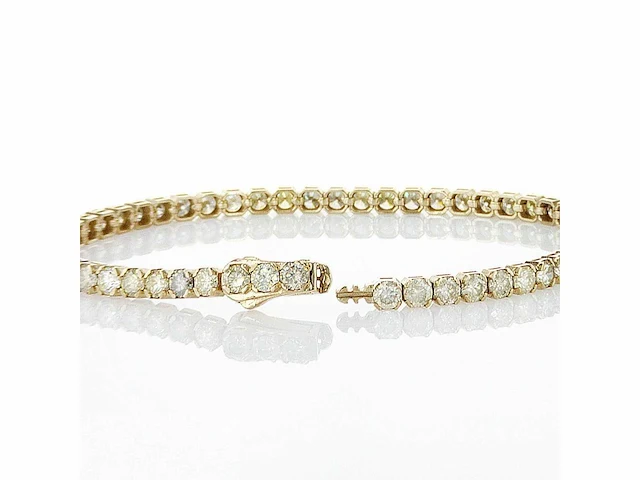 14 karaat geelgouden armband met 5,63 crt. natuurlijke diamant - afbeelding 6 van  6